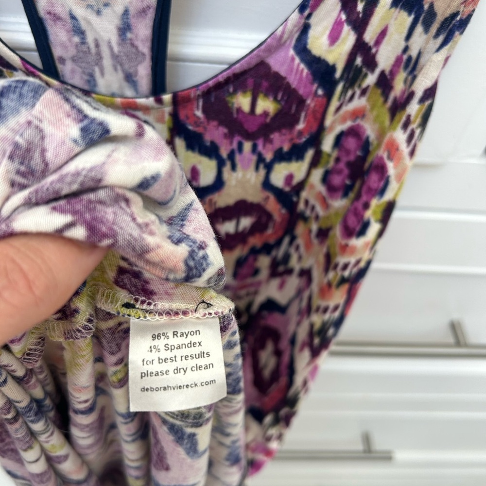 Vince Ikat-Print Racerback Maxi Dress in Navy Trim - Picture 3 of 5